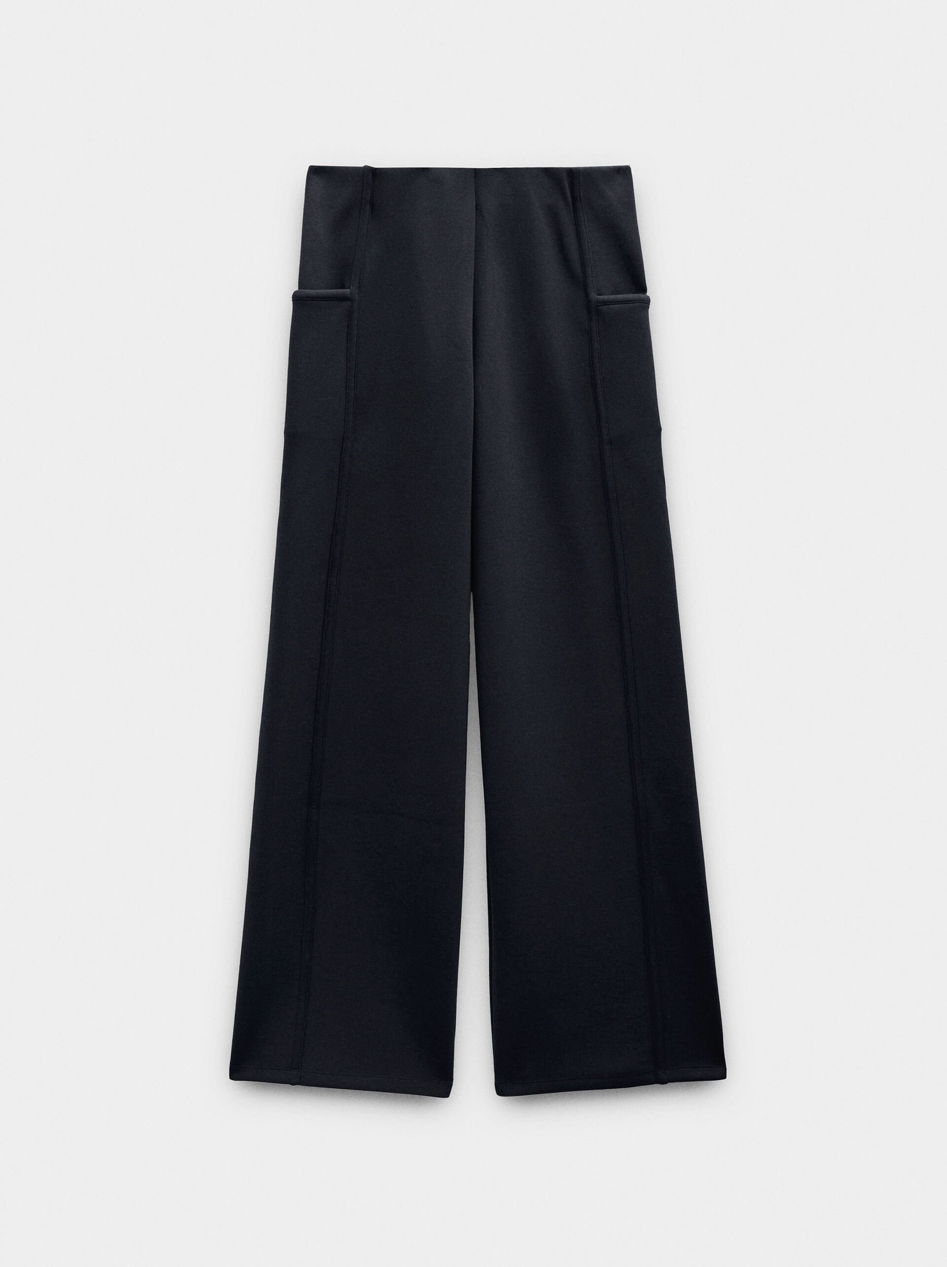 Straight pants with elastic waist image number 4.0