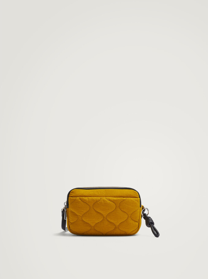 Quilted Nylon Crossbody Bag, Yellow, hi-res