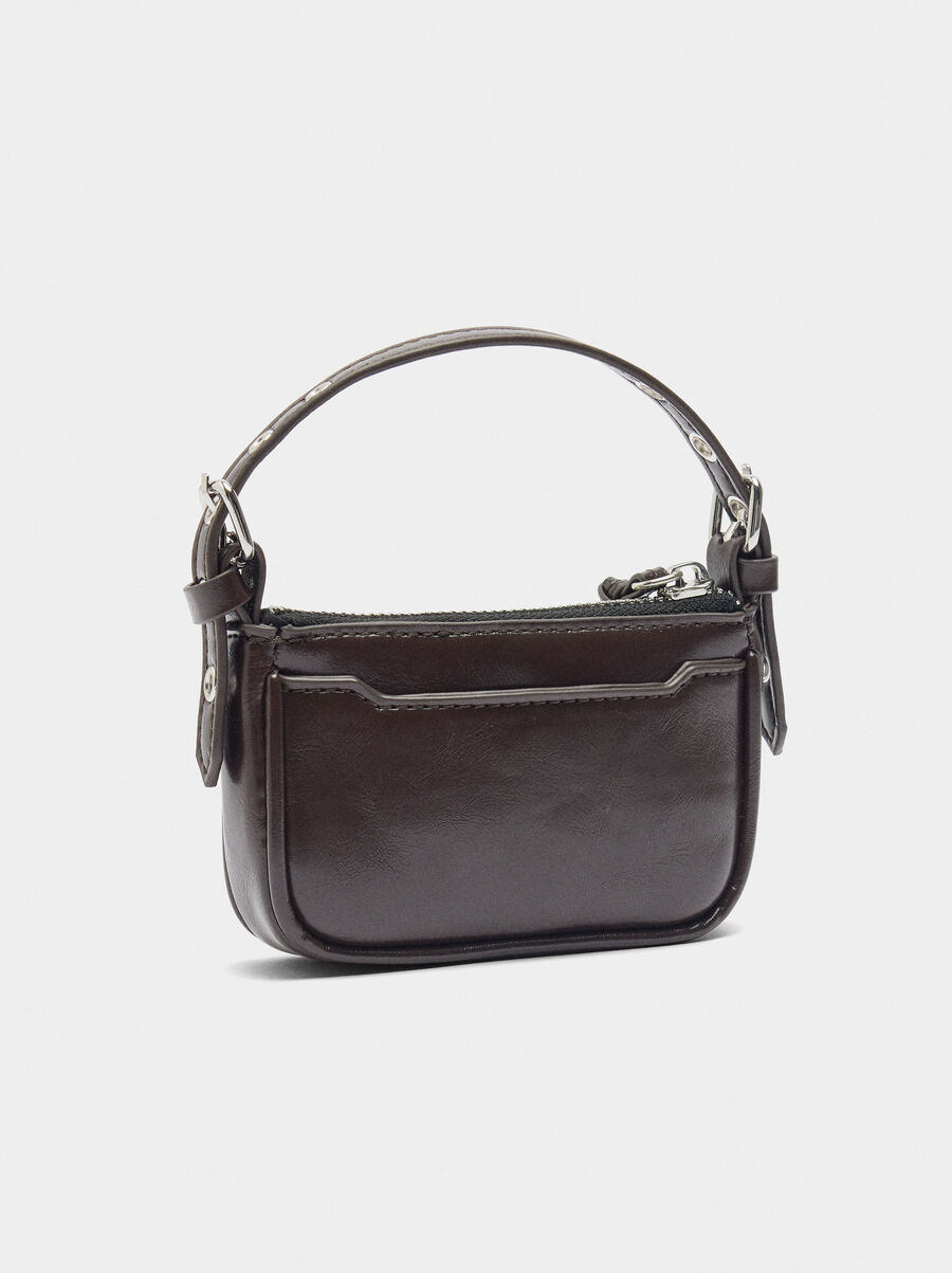Charm mini bag with leather