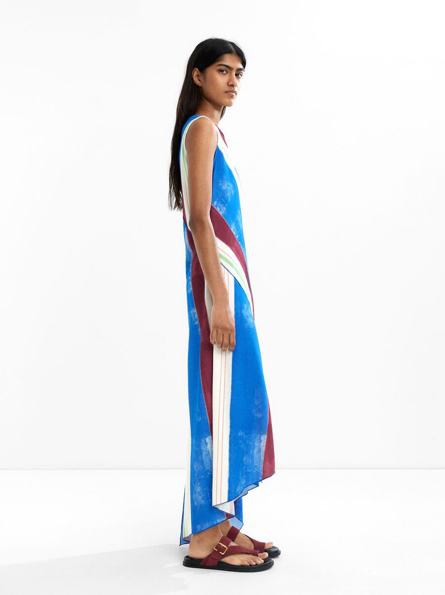 Vestido de punto de rayas