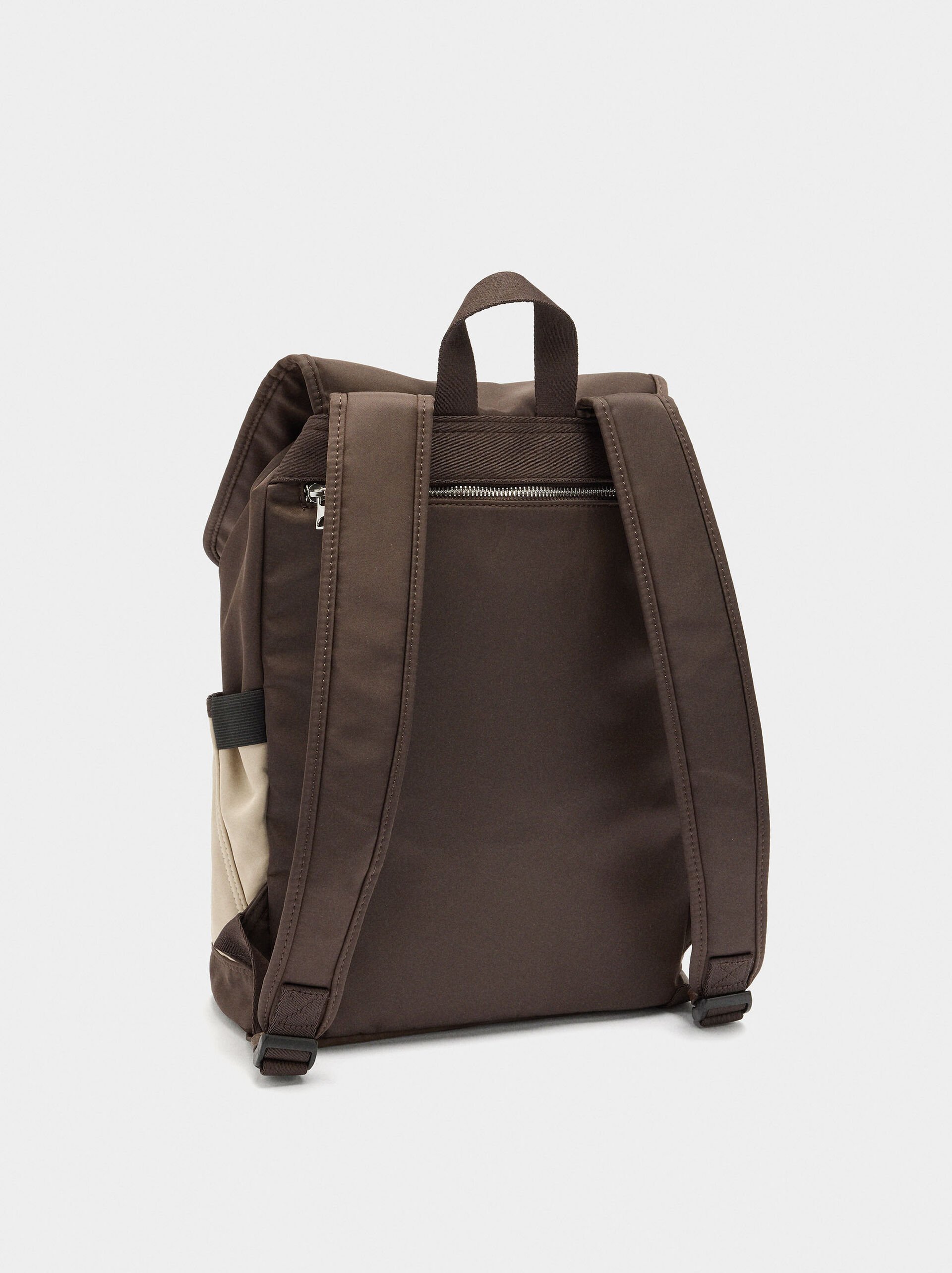 Colour block nylon backpack for 13" laptop image number 2.0