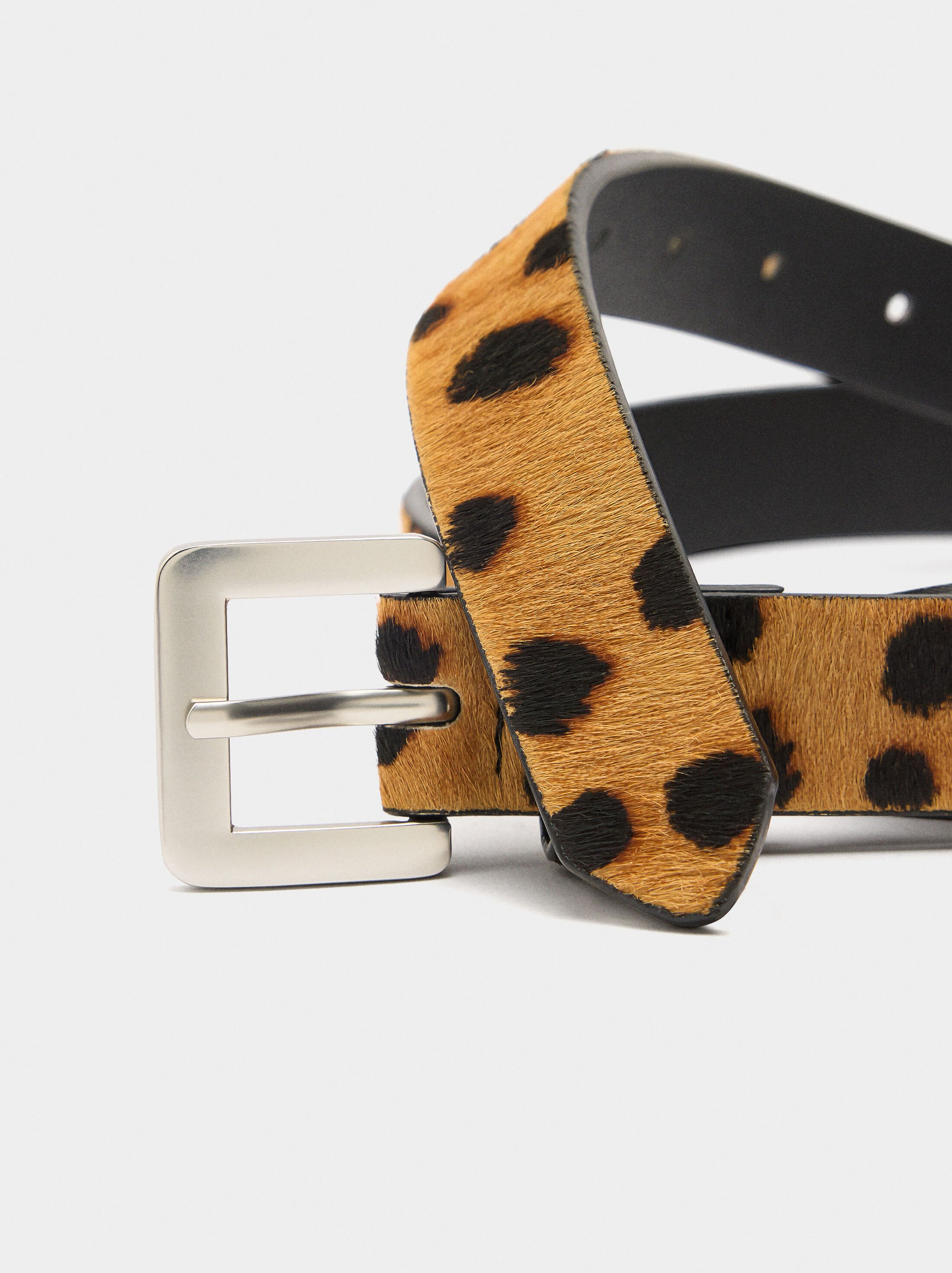 Leather belt with animal print image number 1.0