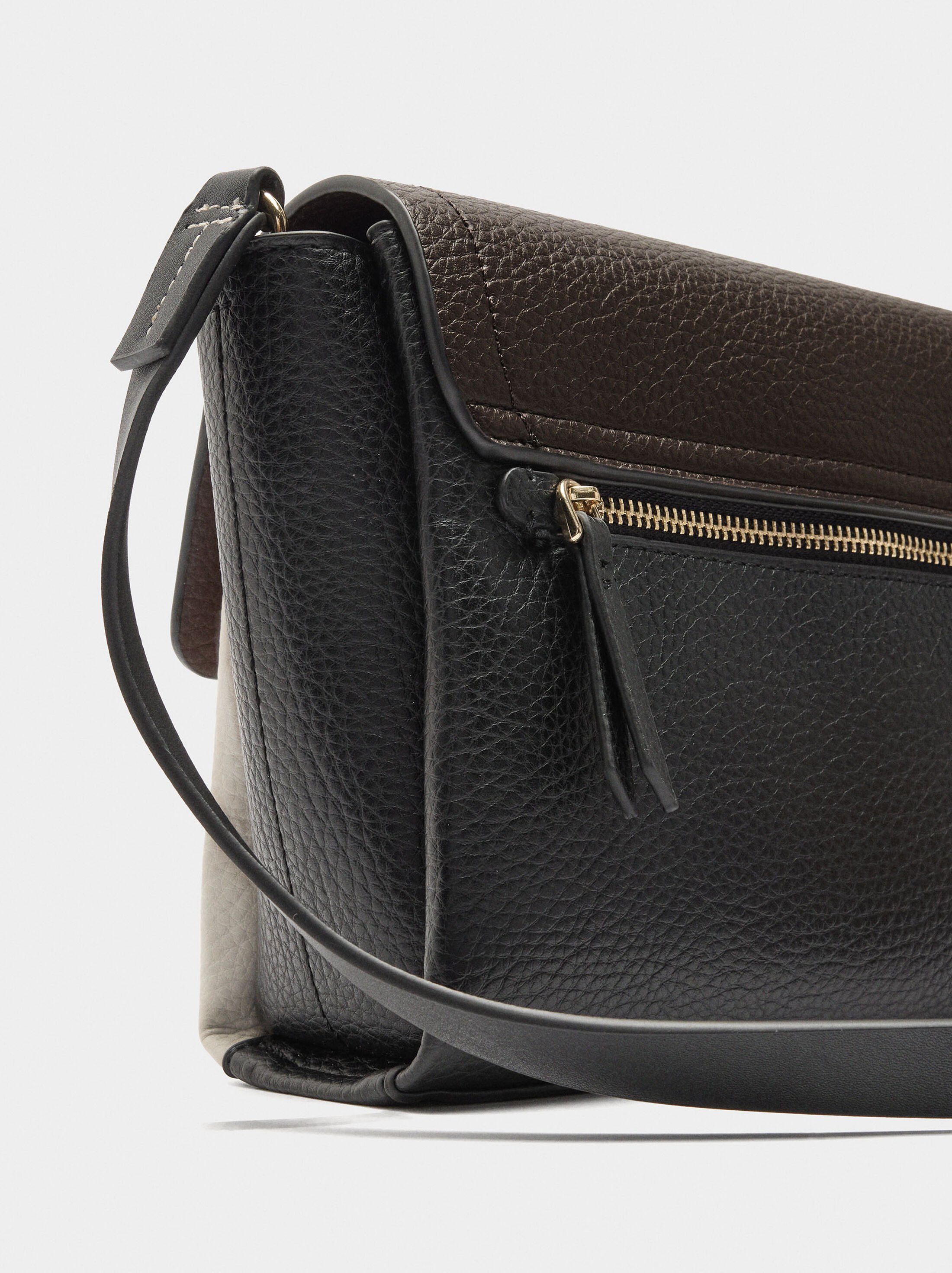 Crossbody bag with color block flap image number 1.0