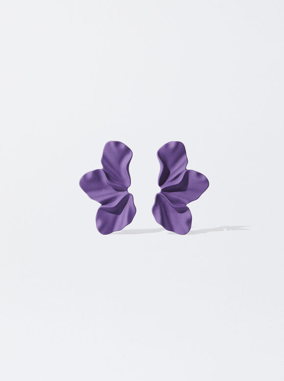 Acrylic Flower Earring, Bordeaux, hi-res