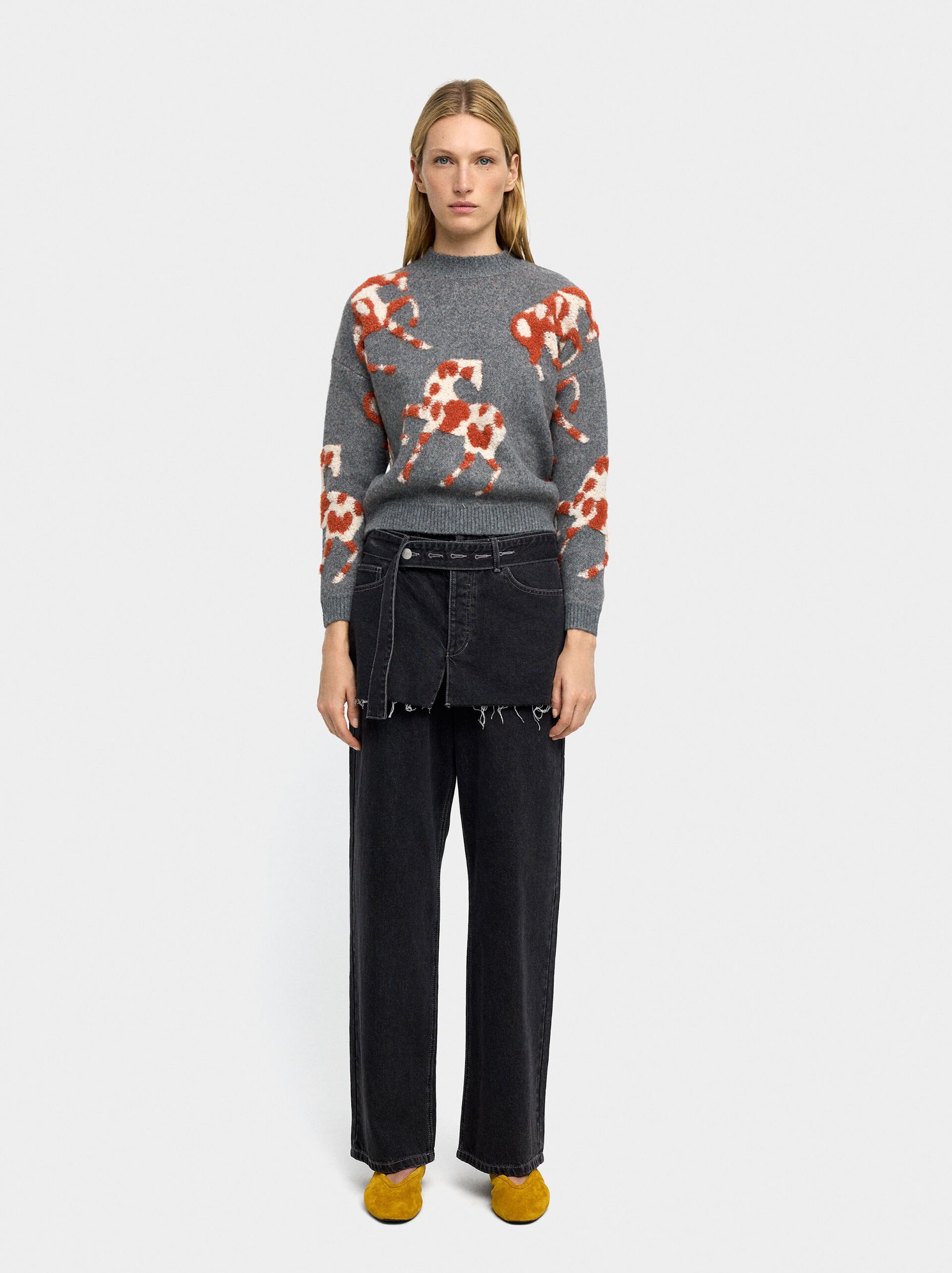 Jacquard knit sweater image number 3.0