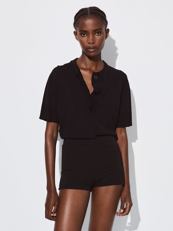 Shorts Culotte, Negro, hi-res