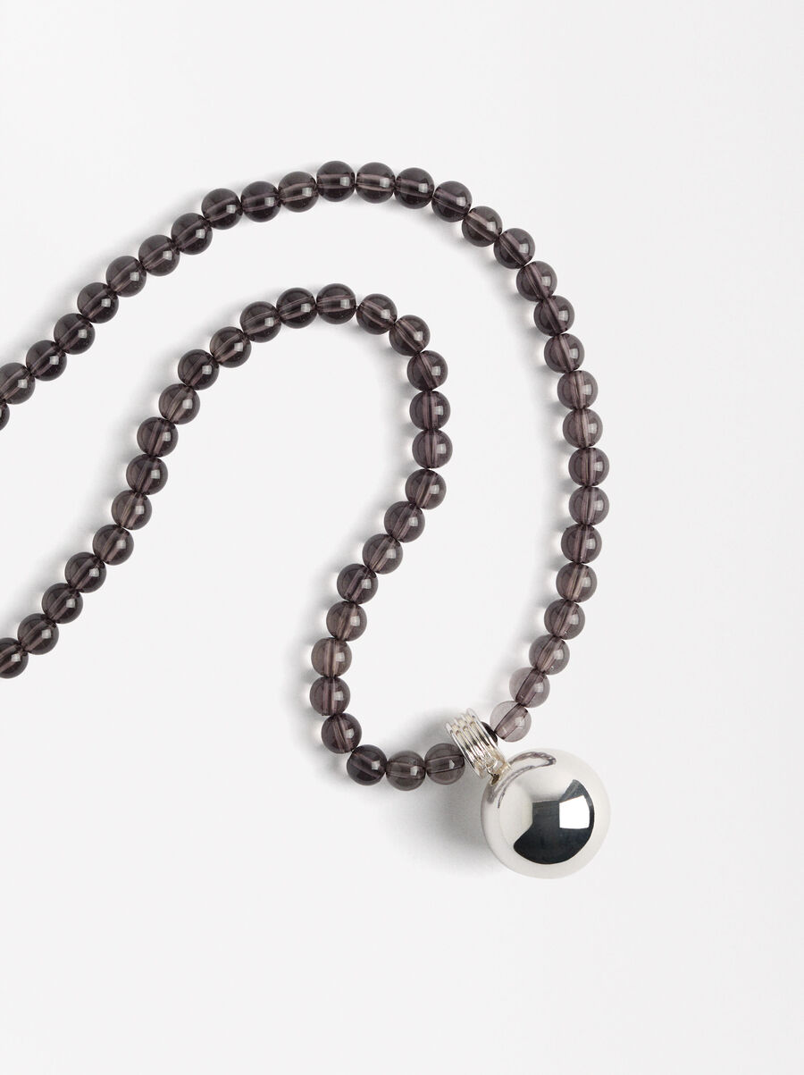 Collana con perle e pendente a sfera