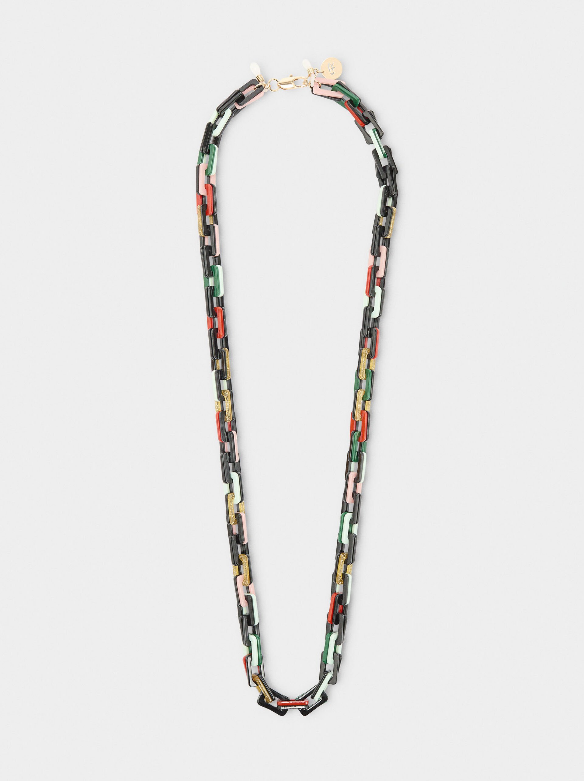 Multifunctional necklace with resin links image number 0.0