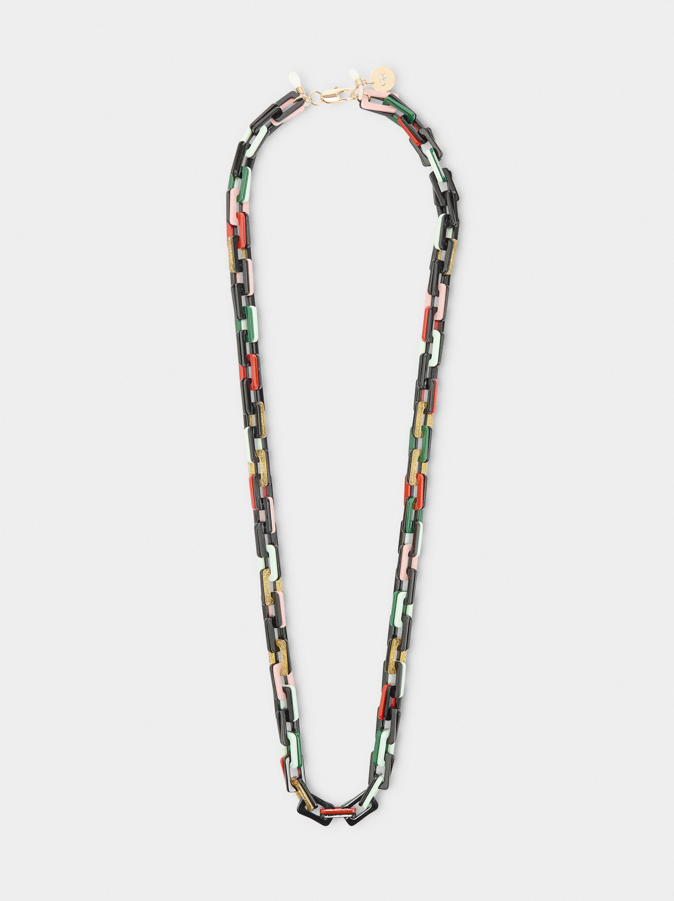 Multifunctional necklace with resin links image number 0.0