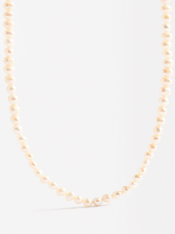 Necklace with fresh water pearls - 925 sterling silver