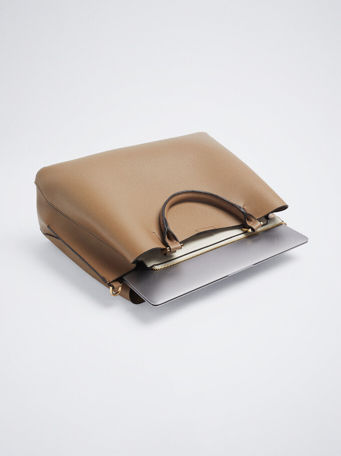 Briefcase For 13” Laptop, Beige, hi-res