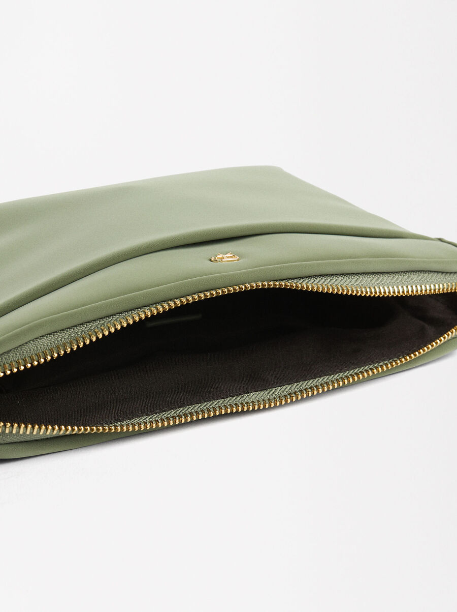 Torebka crossbody z efektem aksamitnym