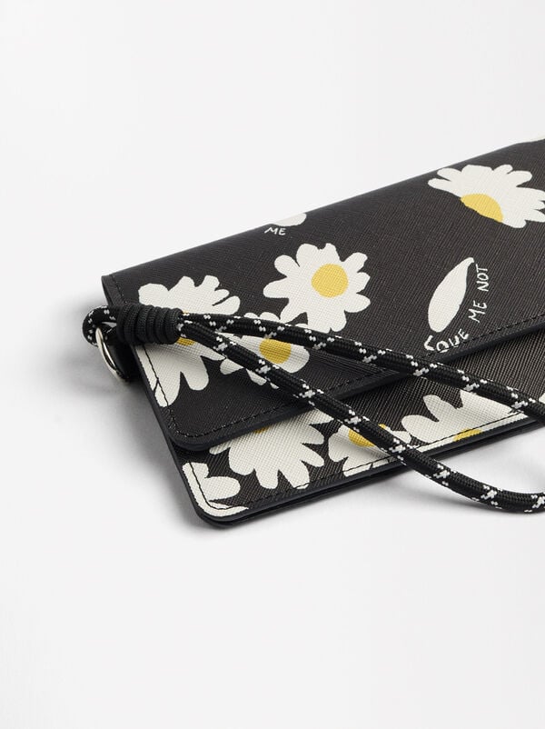 Daisy print textured wallet