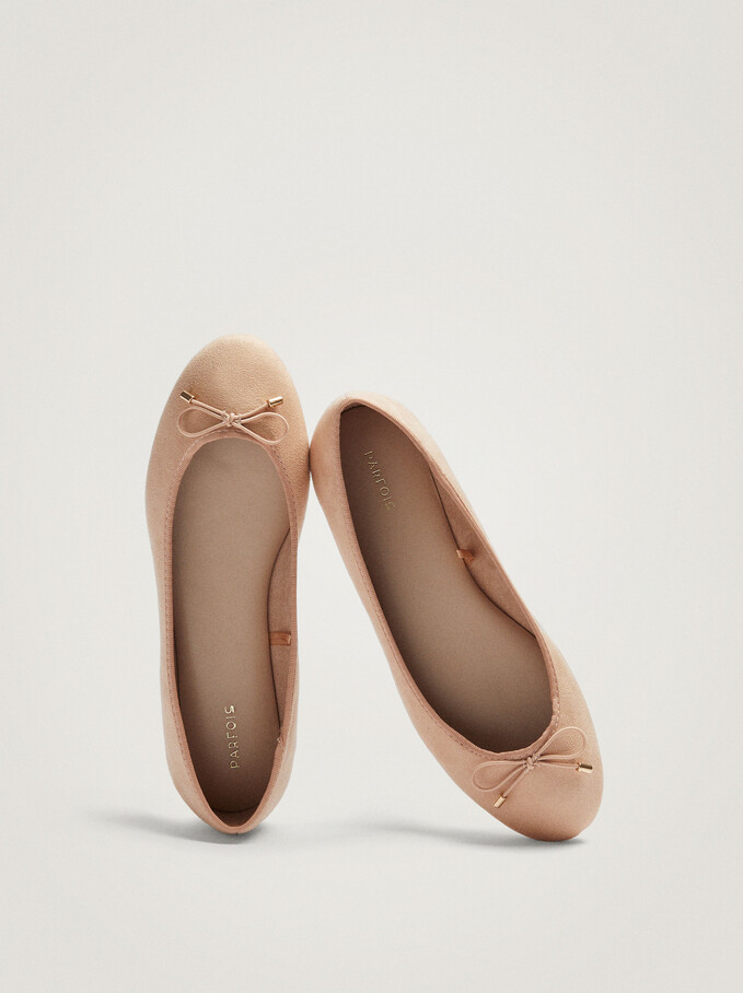 Ballerinas With Bow Detail, Pink, hi-res