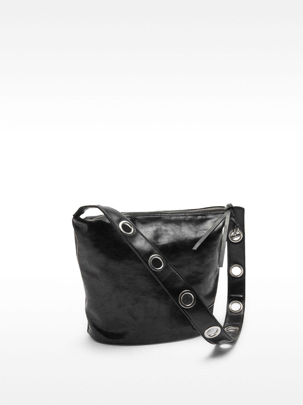 Bolso de hombro efecto craquelado