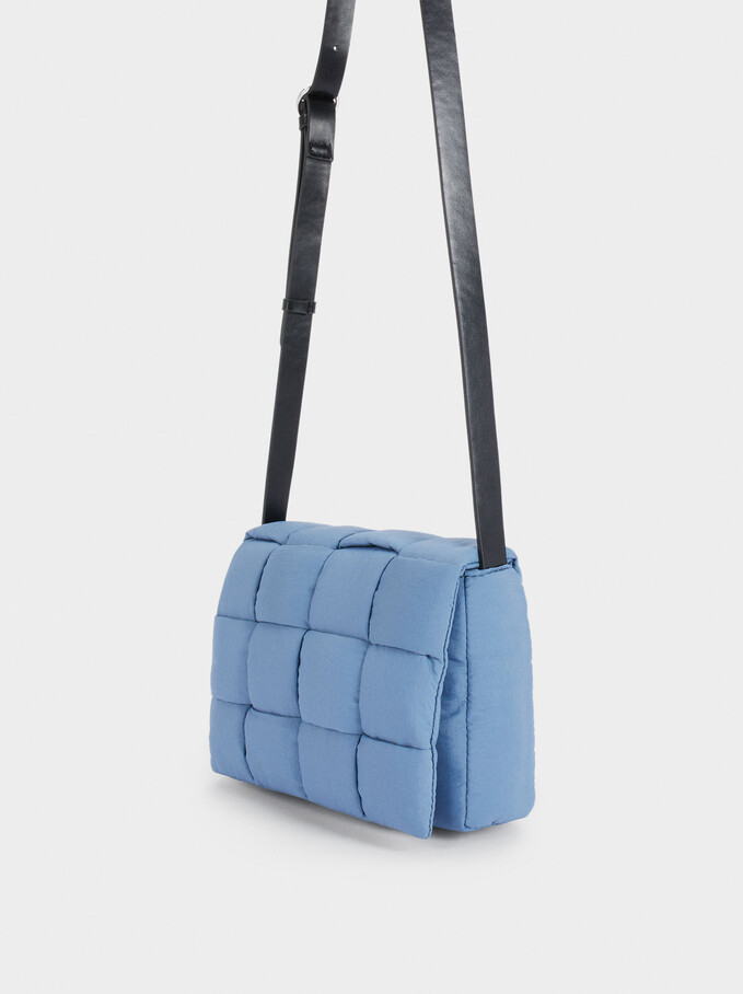 Crossbody Bag Made From Recycled Materials, Blue, hi-res