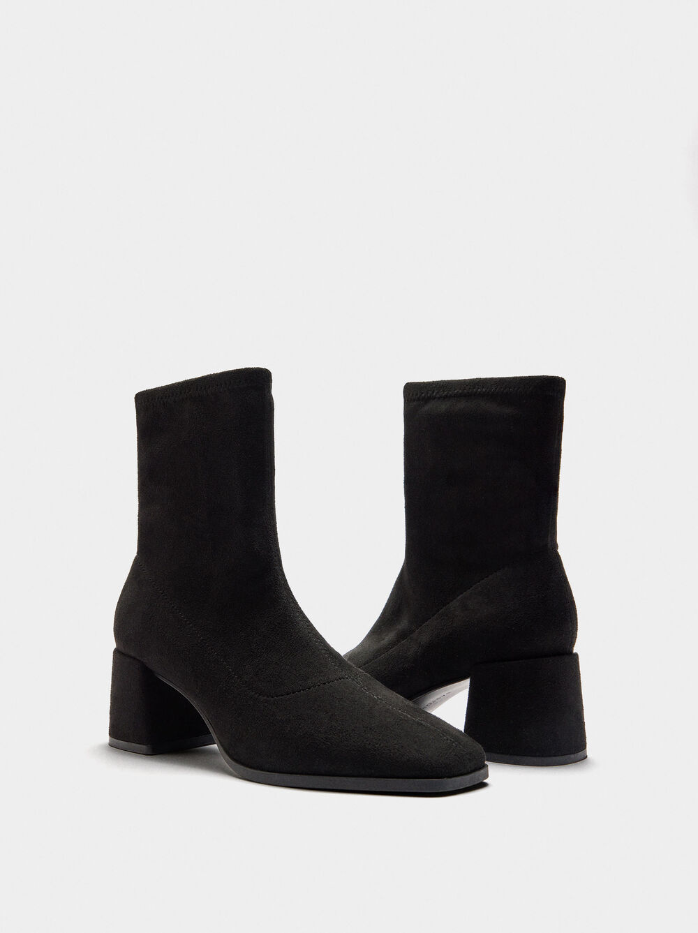 Suede effect ankle boots
