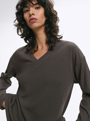 V-Ausschnitt-Sweater image number 4.0
