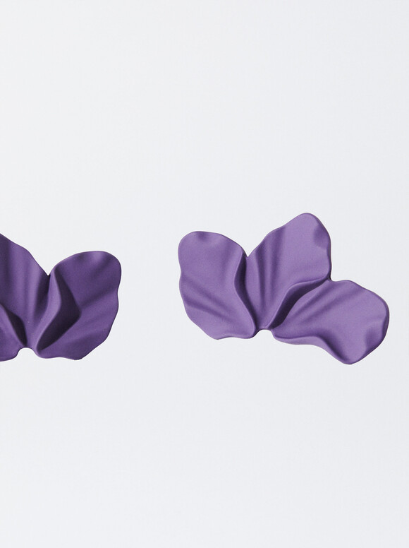 Flower Earrings, Bordeaux, hi-res