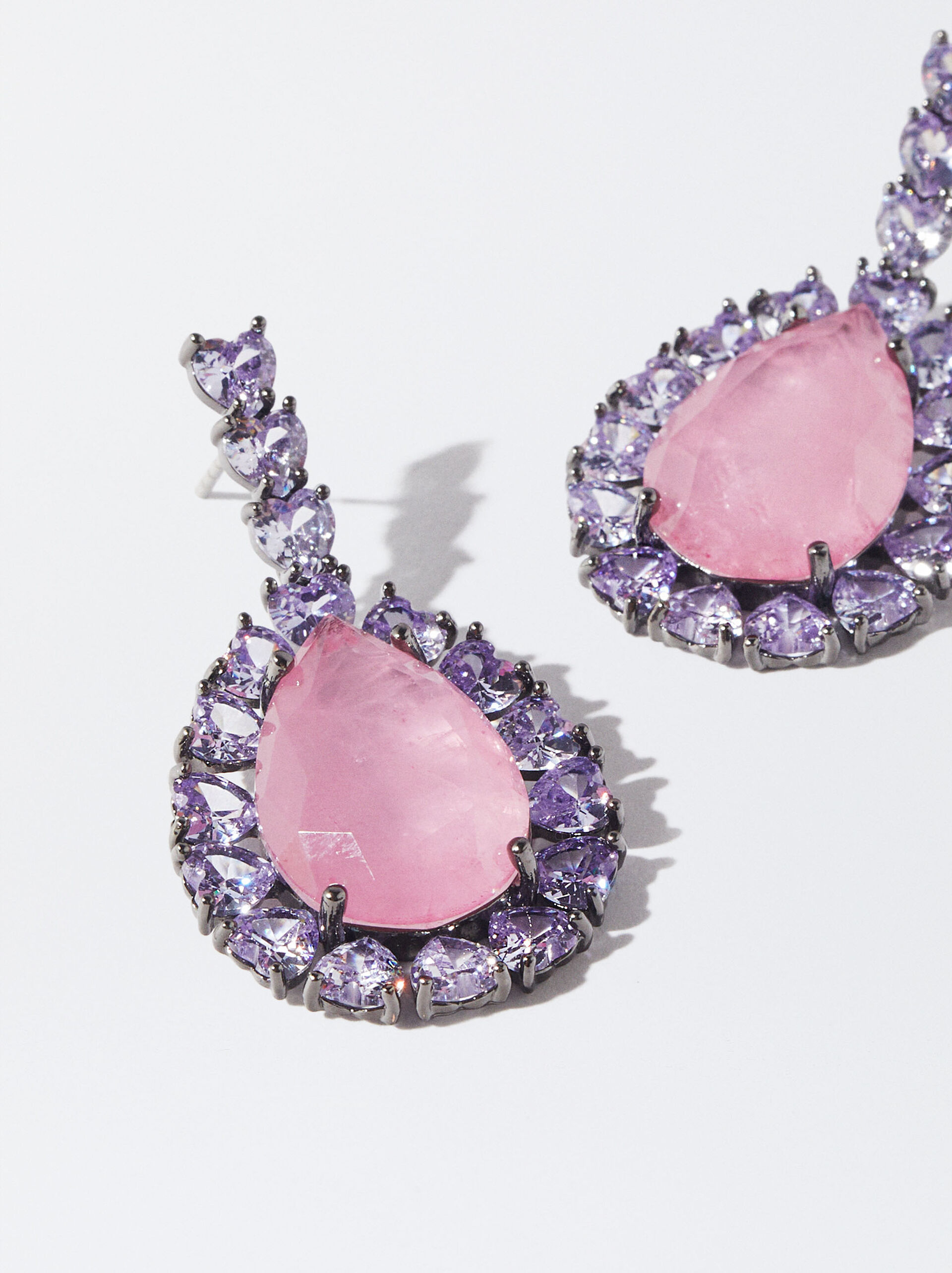 Earrings With Stone And Zirconia image number 1.0
