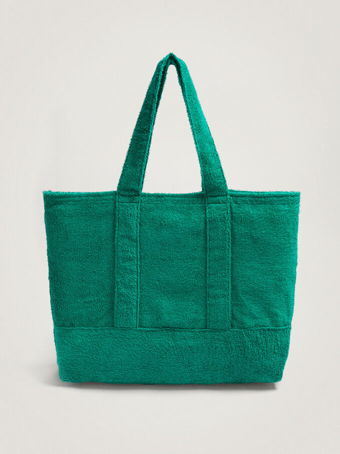 Towel Customizable Shopper Bag, Green, hi-res