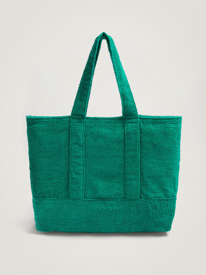 Towel Customizable Shopper Bag, Green, hi-res