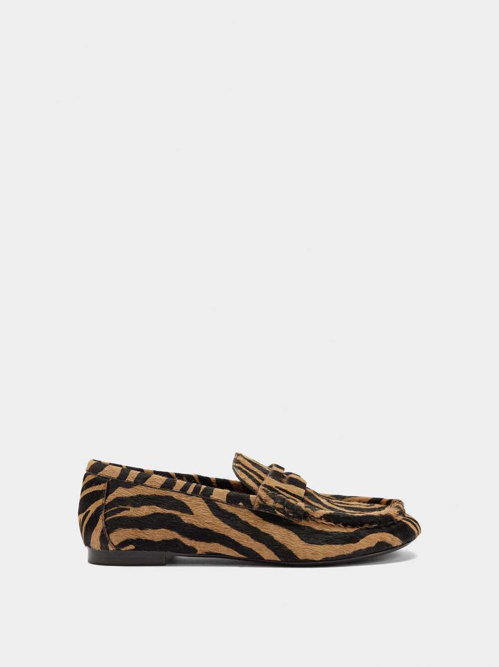 Animal print leather moccasins