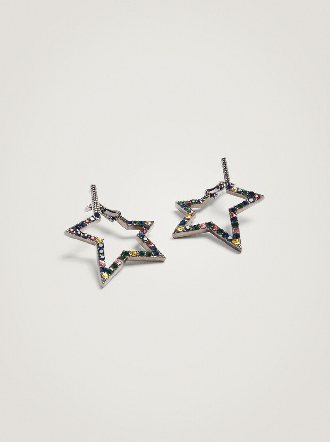 Earrings With Star, Multicolor, hi-res