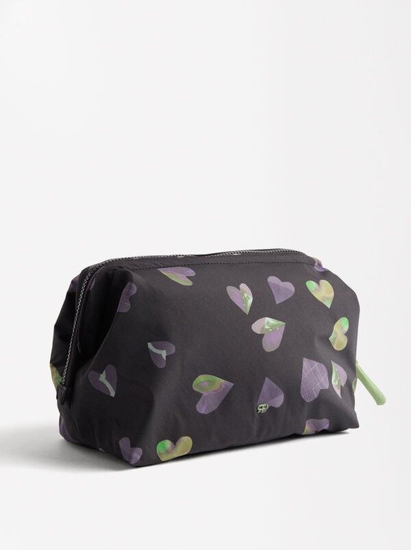 Printed nylon toiletry bag