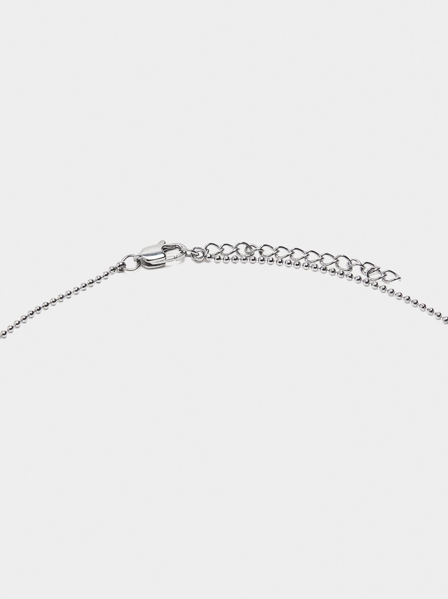 Necklace with crystals - stainless steel