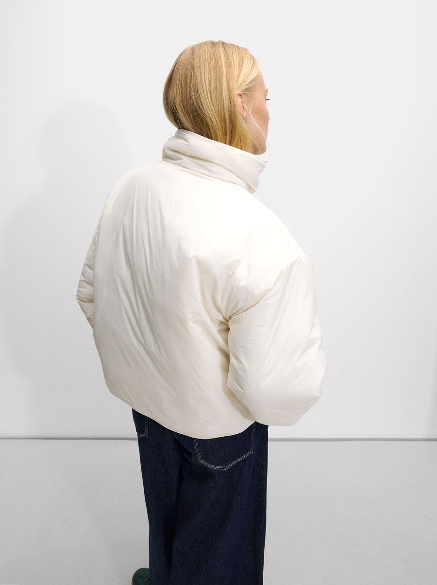 Quilted jacket with high collar
