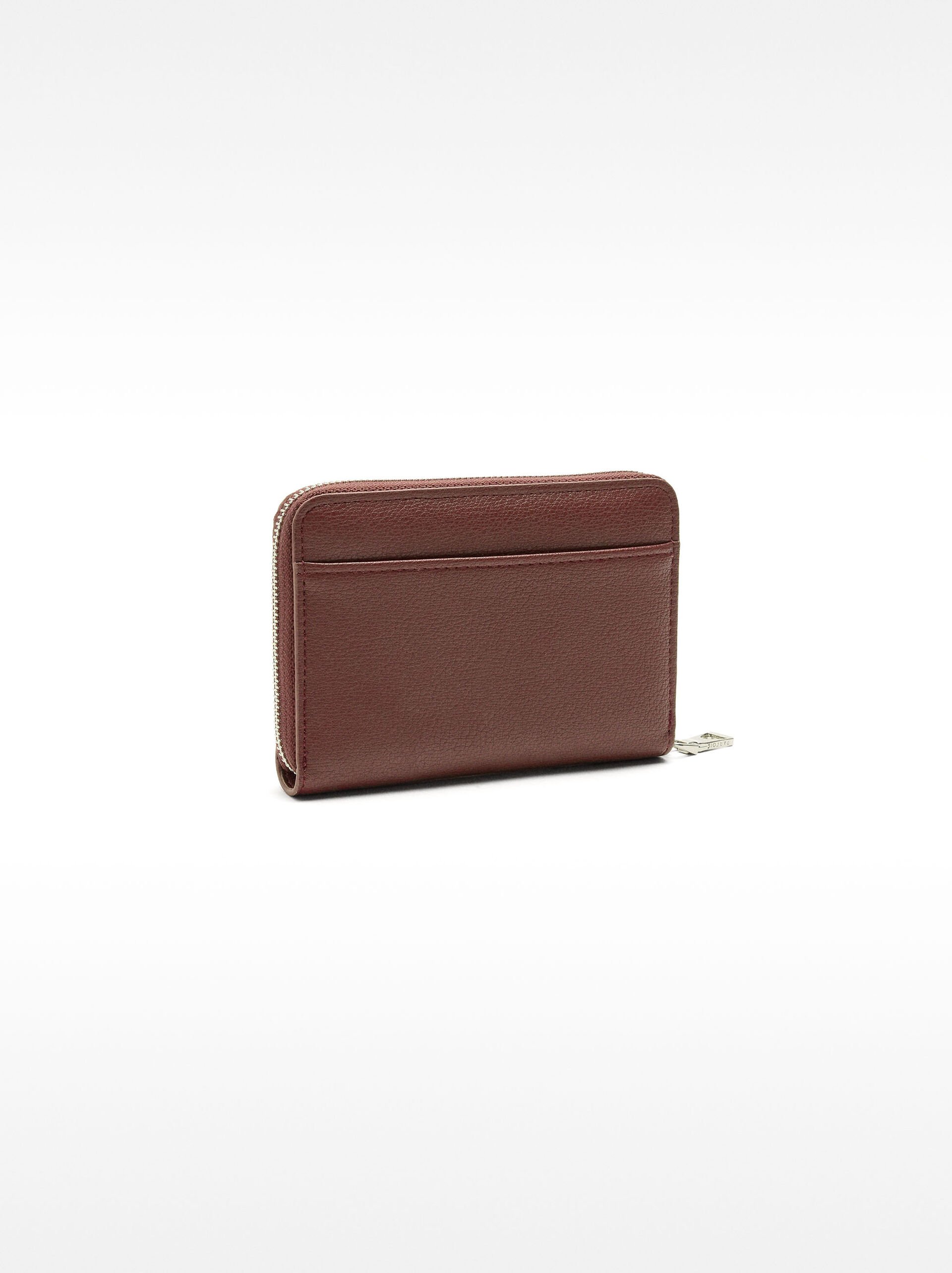 Wallet with texture and zipper  image number 2.0