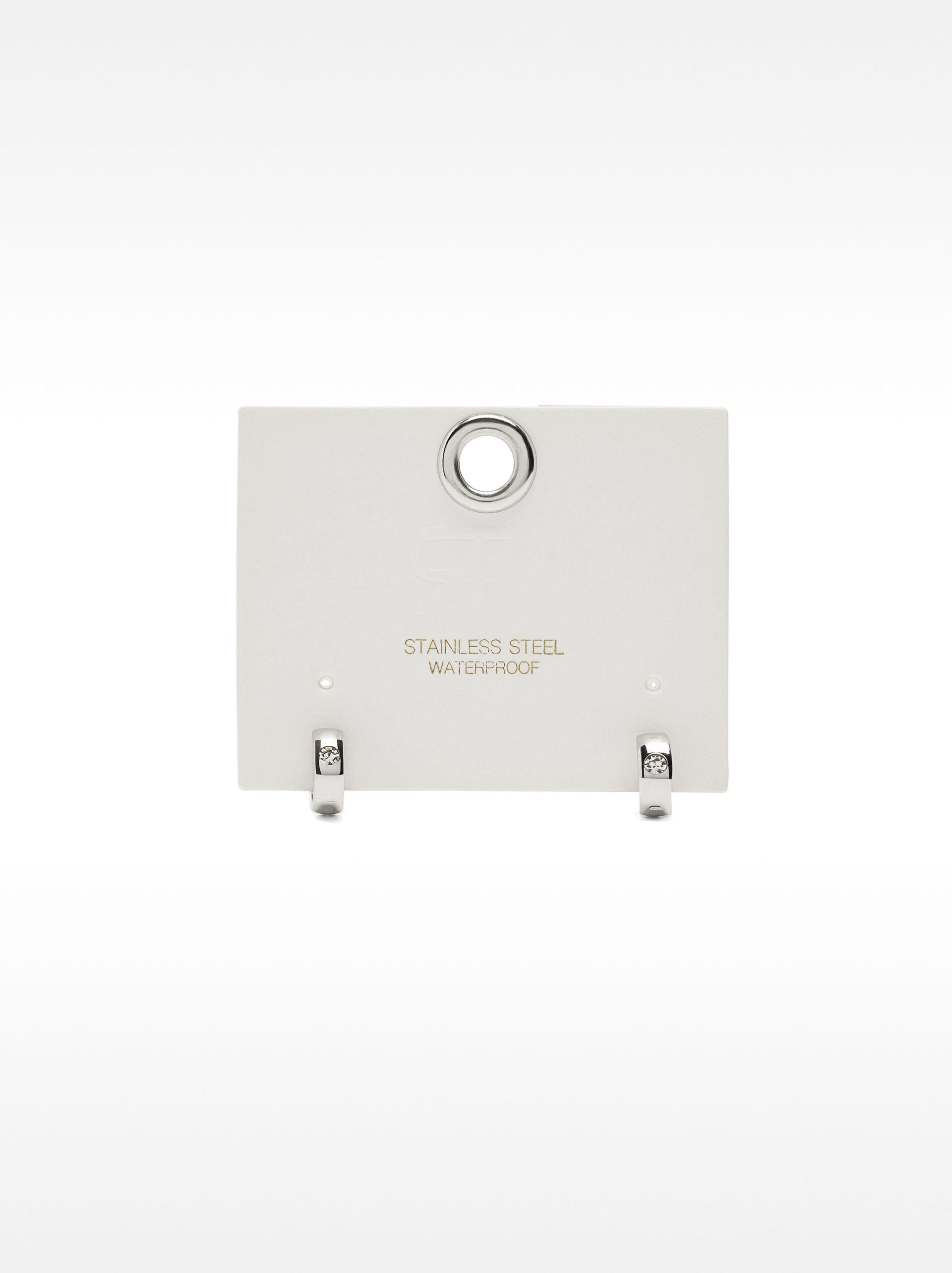 Earrings with crystals - stainless steel image number 3.0