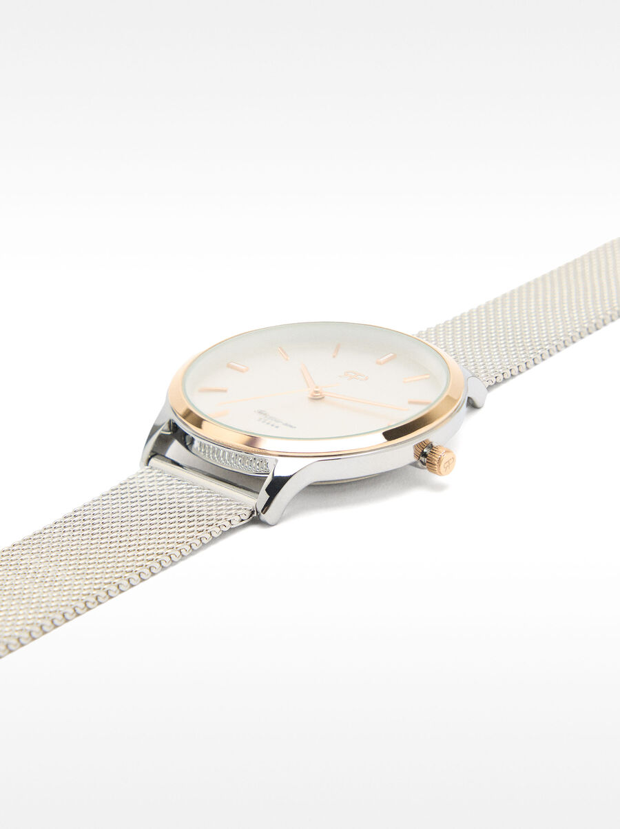 Uhr mit Armband aus Stahlgeflecht