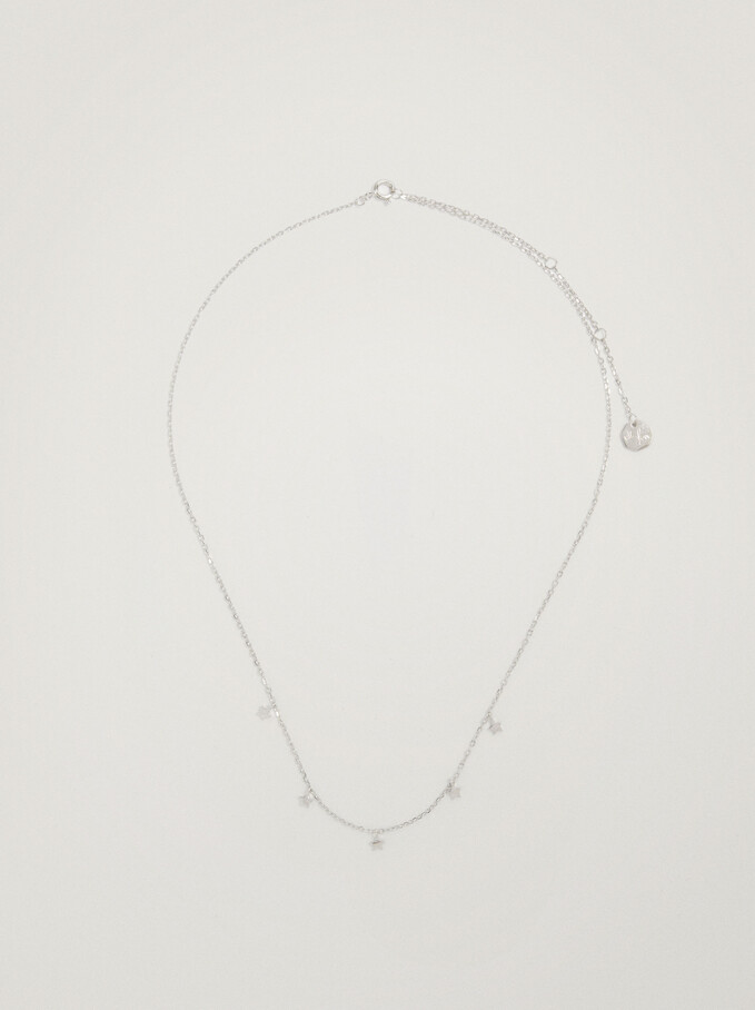 Collar De Plata 925 Con Estrellas, Plateado, hi-res