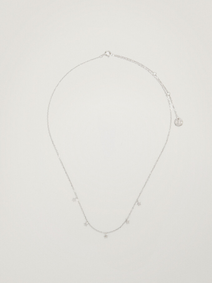 925 Silver Necklace With Stars, Silver, hi-res