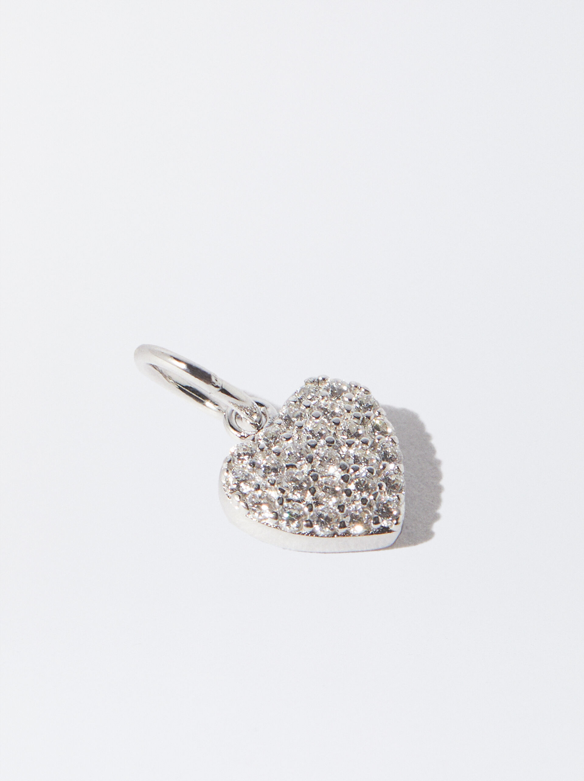 925 Silver Zirconias Heart Charm image number 2.0