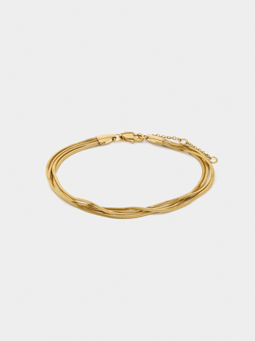 Bracelet multiple avec chaîne serpent - acier inoxydable