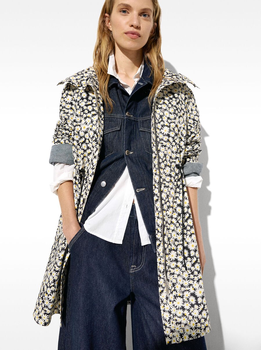 Daisy print parka