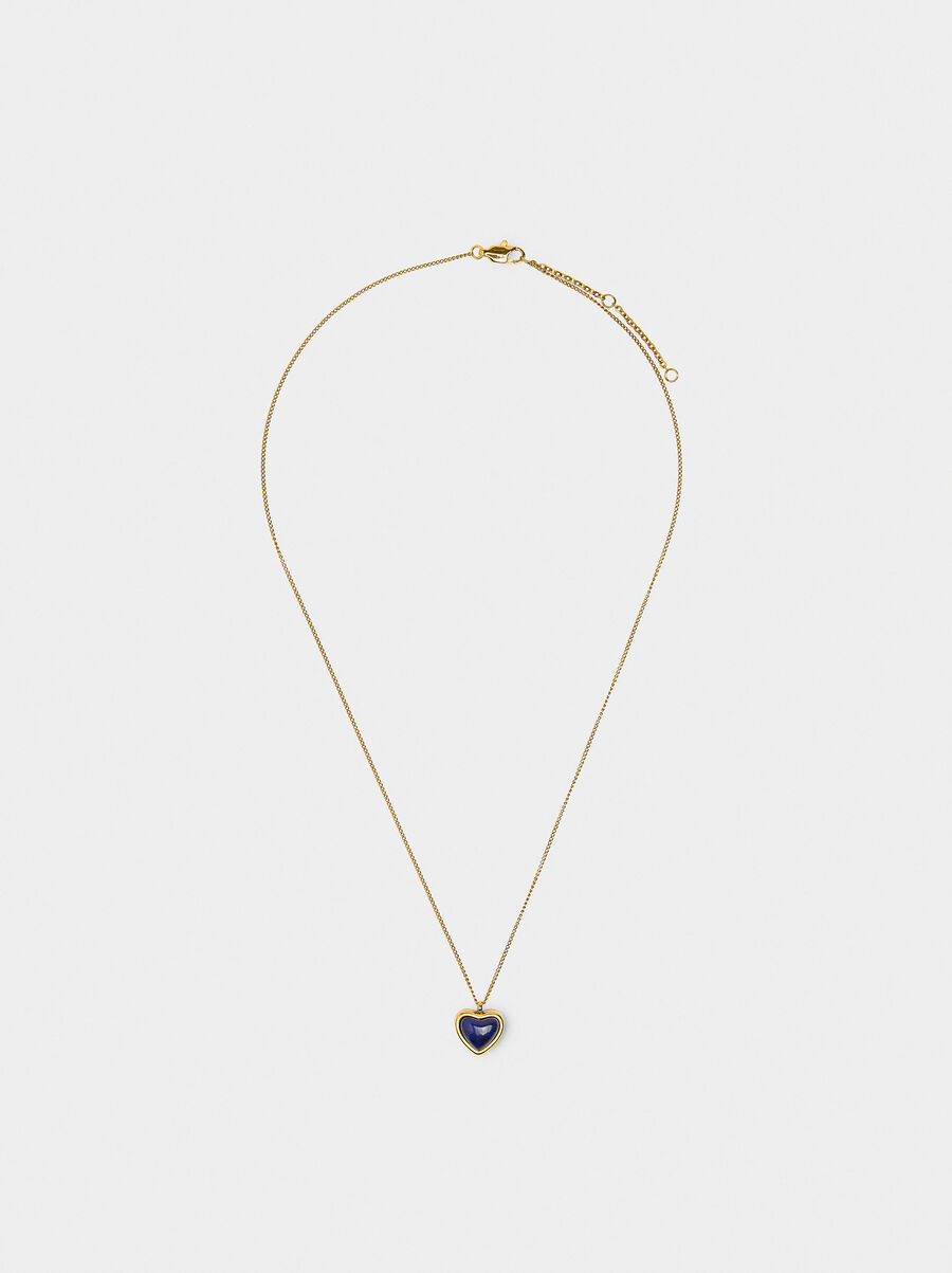 Necklace with heart pendant - stainless steel