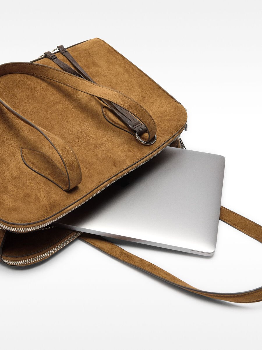 Laptop bag with leather-effect