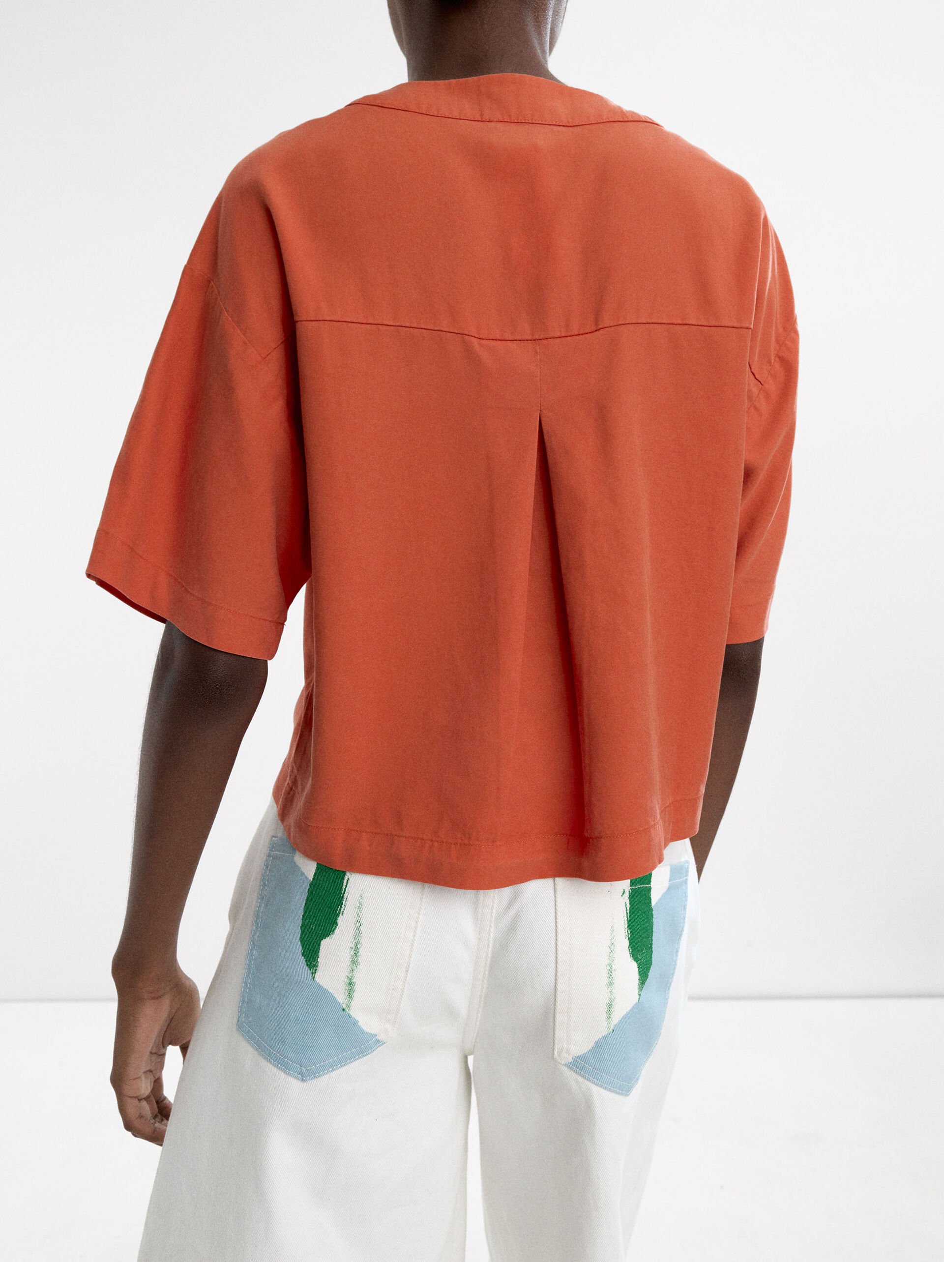 Short-sleeved shirt with 100% lyocell image number 3.0