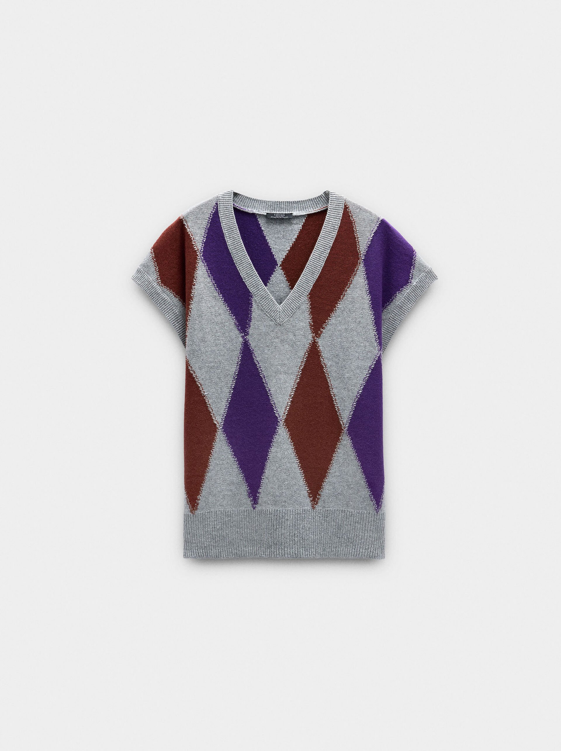 Argyle knit vest image number 5.0