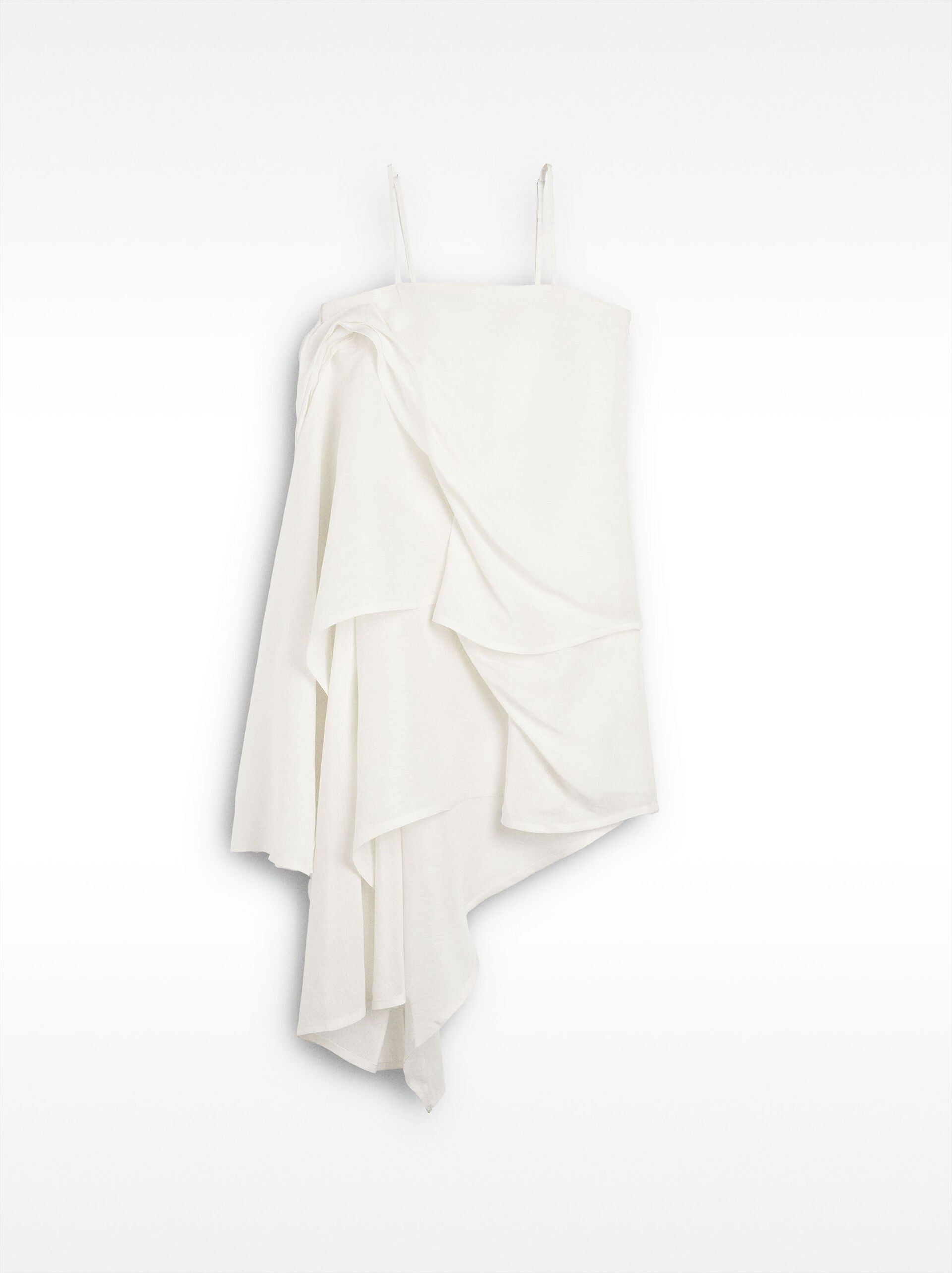 Robe courte à bretelles drapée image number 6.0