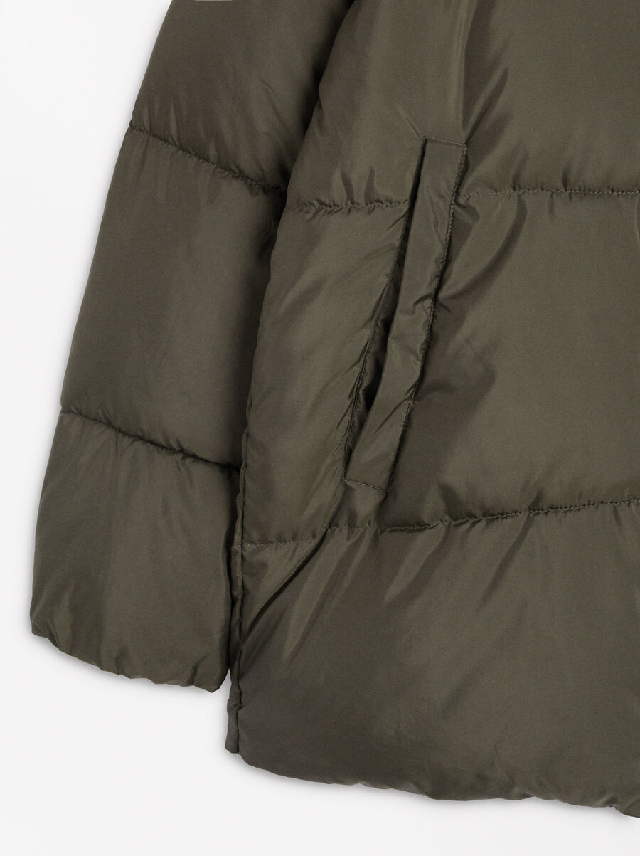 Quilted coat with hood