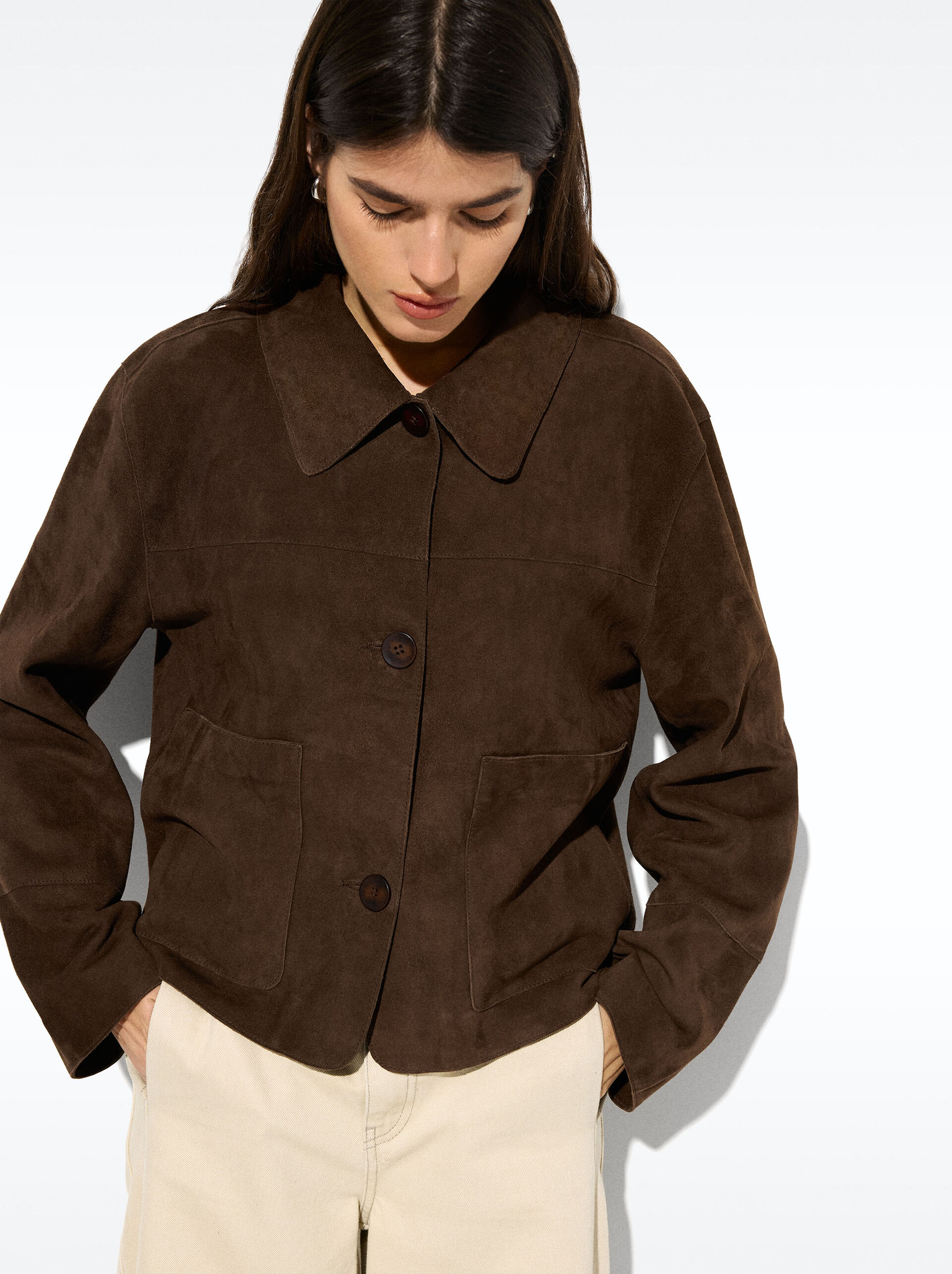 Leather jacket with buttons image number 1.0