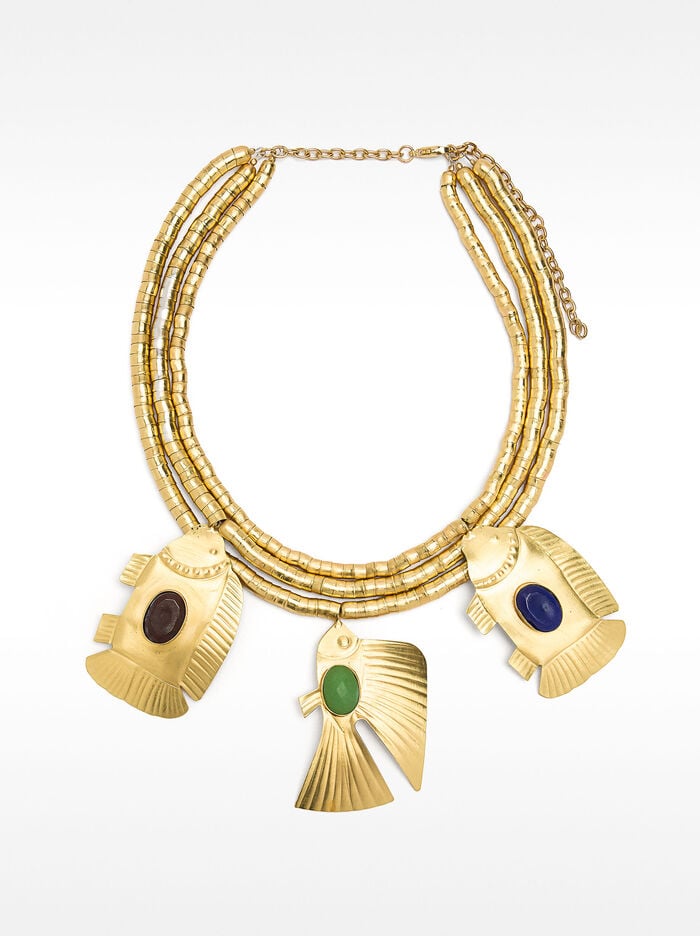 Collar corto con peces y piedras