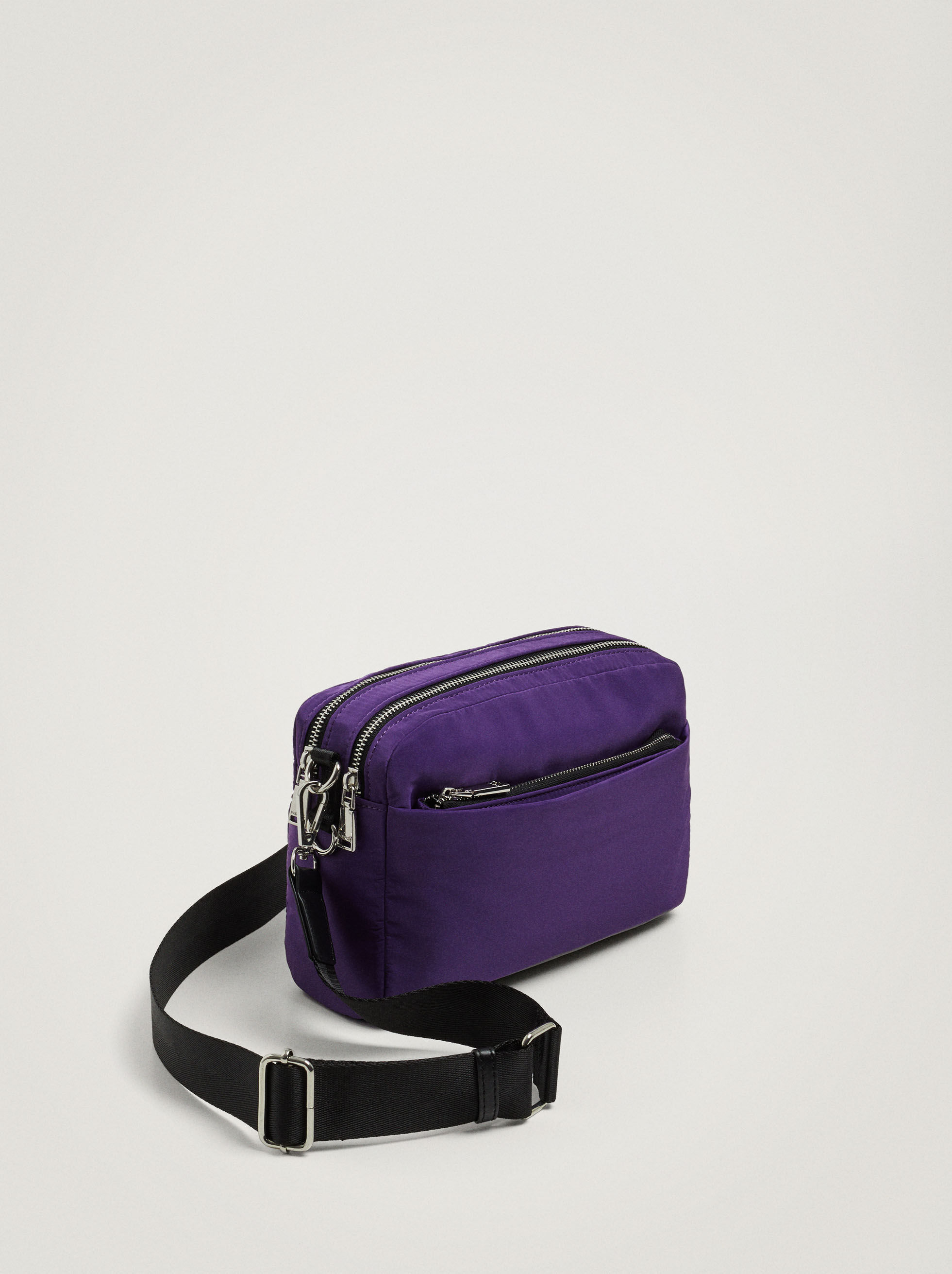 Bolso De Nylon - Púrpura - - Bandoleras -