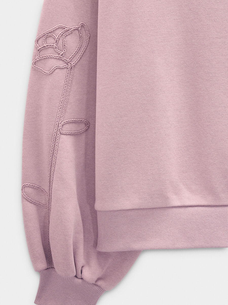 Cotton sweatshirt with flower