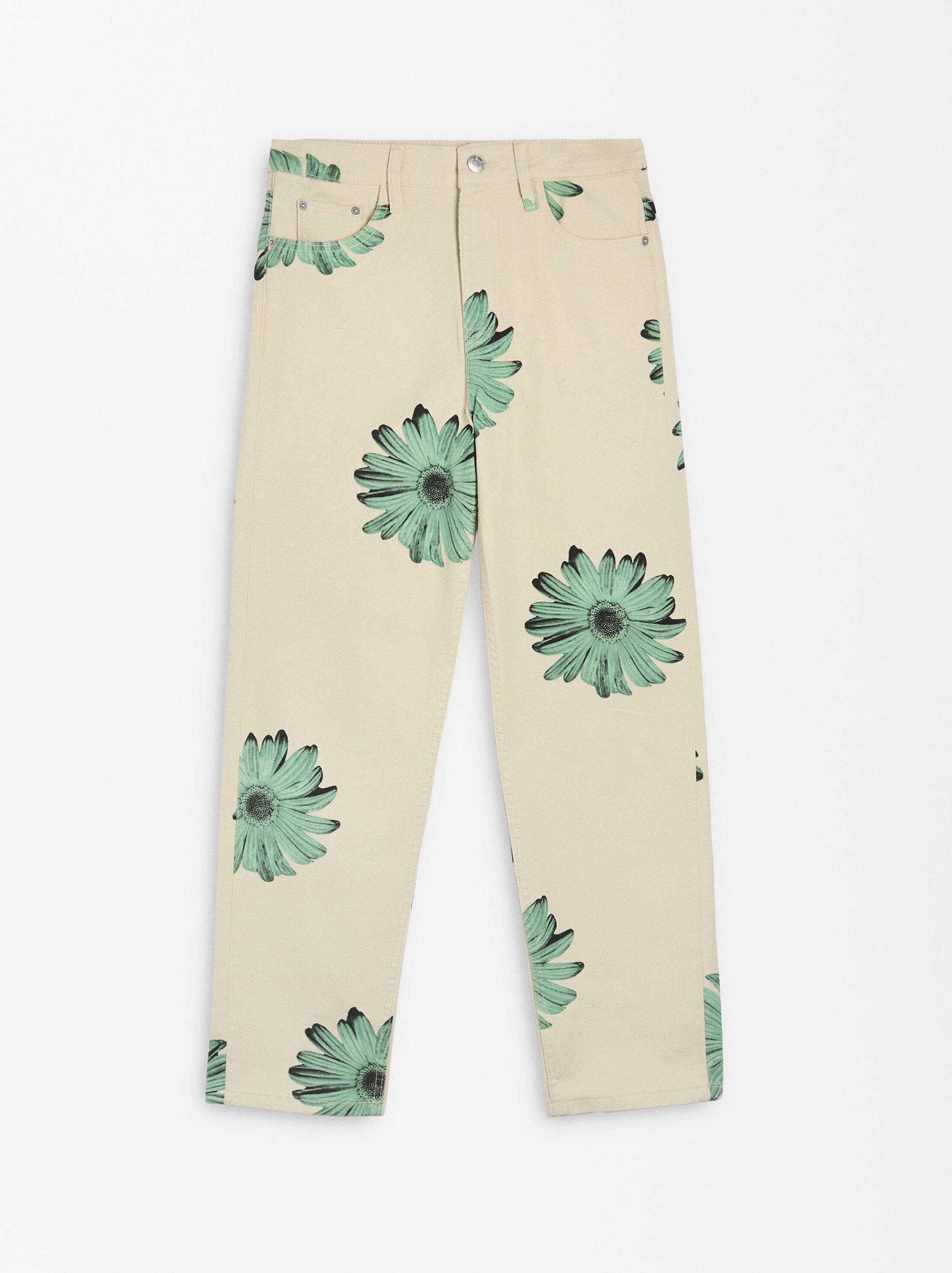 Pantalón vaquero con estampado floral image number 5.0